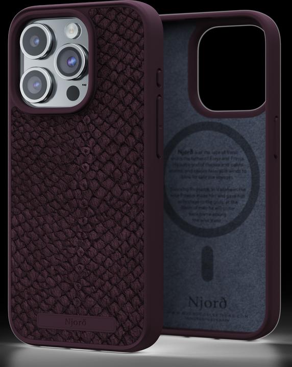 Actual product image Njord Salmon Leather Magsafe Case for iPhone 15 Pro, Rust (Apple iPhone 15 Pro)