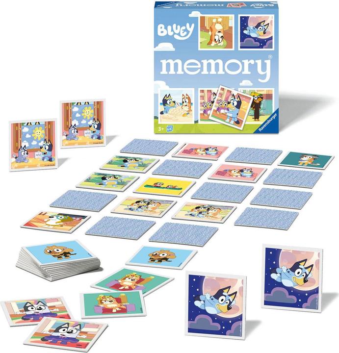 Actual product image Ravensburger Memory Bluey (German, Turkish, Bulgarian, Croatian, Catalan, Portuguese, Finnish, Hebrew, Dutch, Polish, Romanian, Korean, Afrikaans, Icelandic, Slovak, Swedish, Italian, Slovenian, Hungarian, Vietnamese, Russian, Thai, Estonian, Japanese, Norwegian, Arabic, Ukrainian, Danish, Serbian, Chinese, French, Czech)