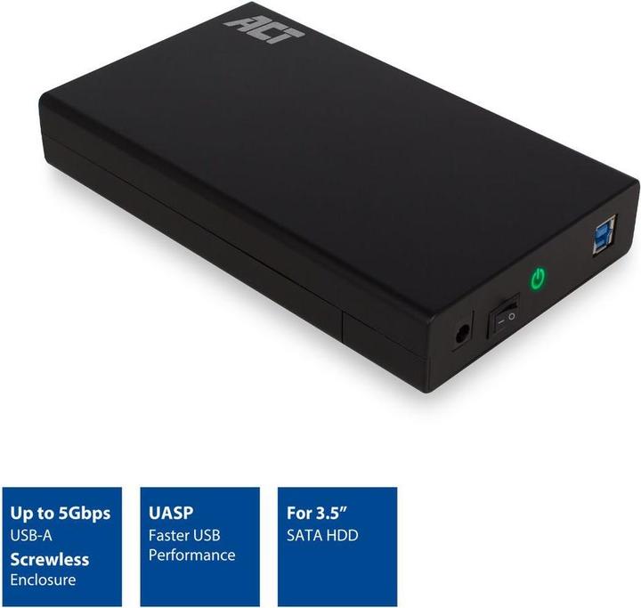Produktbild 3.5" SATA hard drive enclosure, screwless, USB 3.2 Gen1 (3.5")