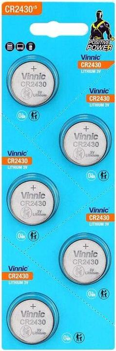 Vinnic Pile bouton au lithium CR2430 (5 pcs, CR2430, 290 mAh)