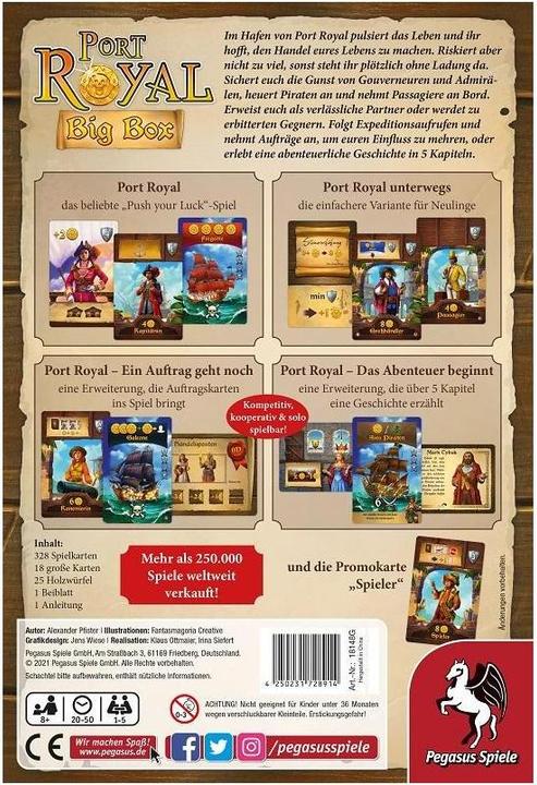 Produktbild Pegasus 18148G - Port Royal Big Box, Kartenspiel, für 1-5 Spieler, ab 8 Jahre (DE-Ausgabe) (Deutsch)