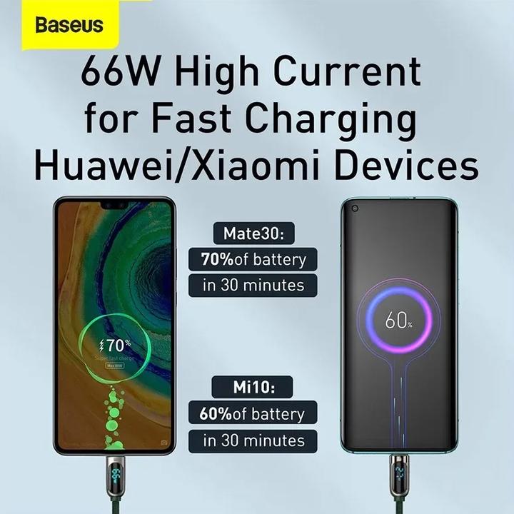 Produktbild Baseus Display Cable USB to Type-C, 66W, 1m (green) (1 m, USB 3.2 Gen 1, 66 W)