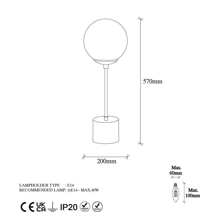 Actual product image Hanah Home Stevie (E14)