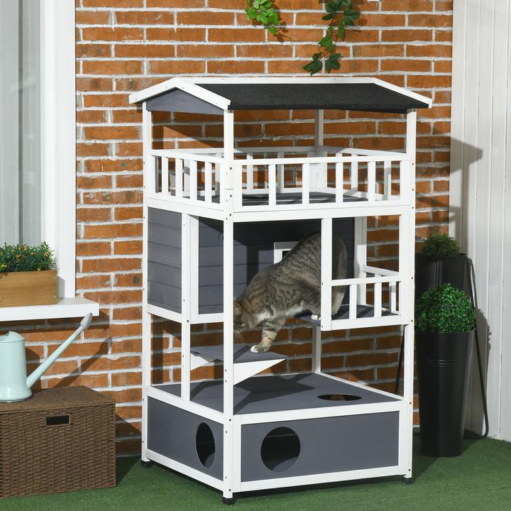 Produktbild PawHut Katzenhaus 4-stöckig (Katze)