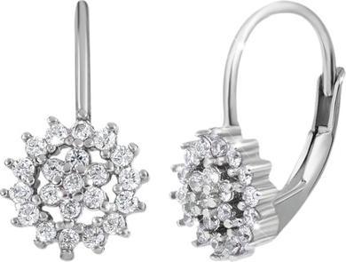 Evolution Group Silver earrings white flower 11217.1 (L)