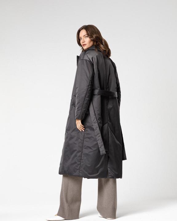 Actual product image Furnari Lined coat with belt - anthracite (42,46,48,50) (42, 44, 46, 48)
