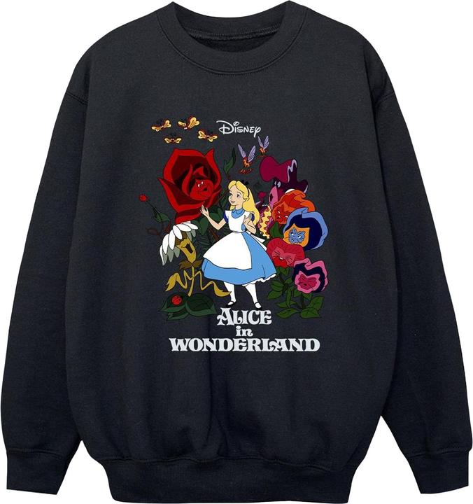 Disney Jungen Alice im Wunderland Blumen Sweatshirt (140, 146)