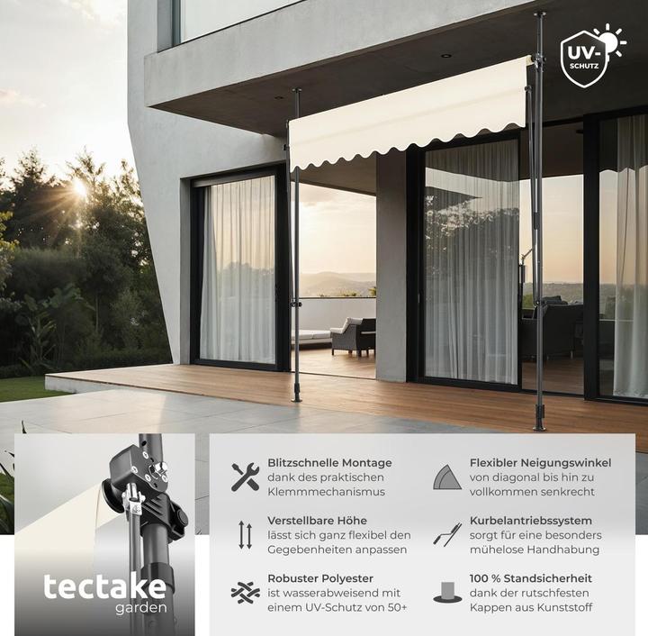 Immagine prodotto tectake Tenda da sole a morsetto (2.50 m)