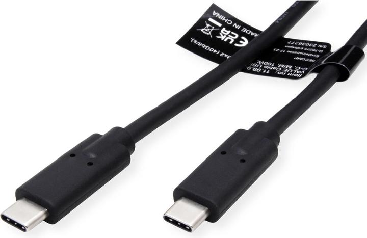 Image du produit Value Câble USB4 Gen3x2, C-C, ST/ST (1 m, USB 4.0, 100 W)