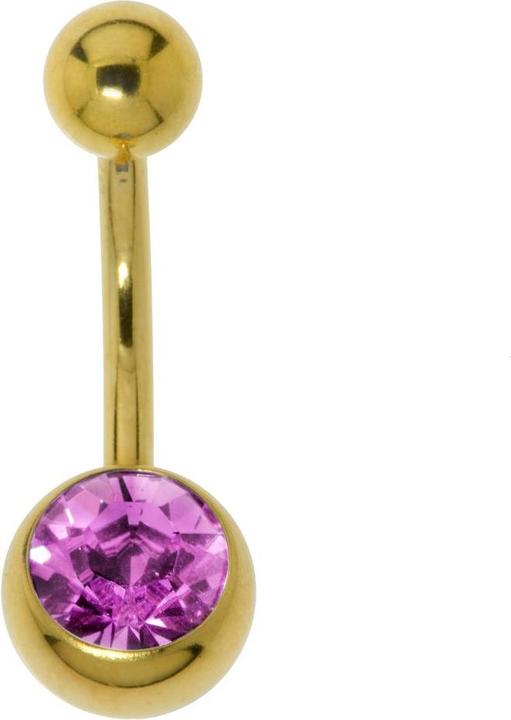 Immagine prodotto Bijouteria Piercing ventre (Acciaio chirurgico 316L, Vetro (di orologio), Rivestimento in PVD (colore oro))