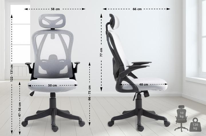 Produktbild CLP Bürostuhl Taos Ergonomischer Schreibtischstuhl mit Kopfstütze