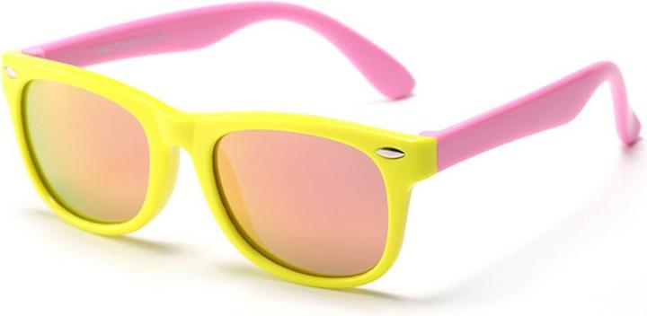 Techsuit - Sunglasses Polarised (D802) - for Kids, UV Protection - Yellow / Pink / Pink