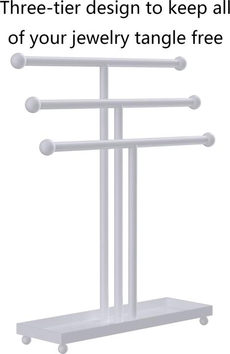 Immagine prodotto Intirilife Albero di presentazione per gioielli in ferro a 3 livelli in bianco