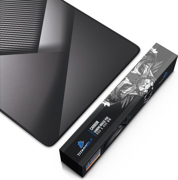 Actual product image Titanwolf Gaming Mouse Pad, 900 x 400mm XXL Mouse Mat, improves precision & speed, Carbon (XXL)