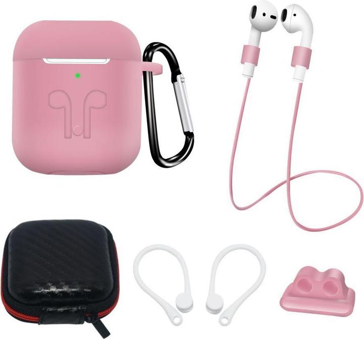 Immagine prodotto Hurtel Set di custodie in silicone per AirPods 2 / AirPods 1 + custodia / gancio per l'orecchio / (Borsa per cuffie)