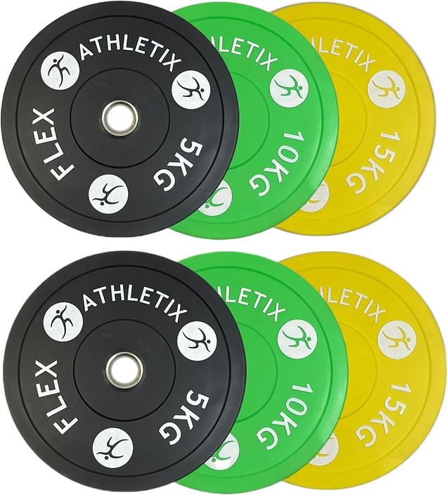 Produktbild FlexAthletix Bumper Plates Set (2 x 5 kg, 2 x 10 kg, 2 x 15 kg)