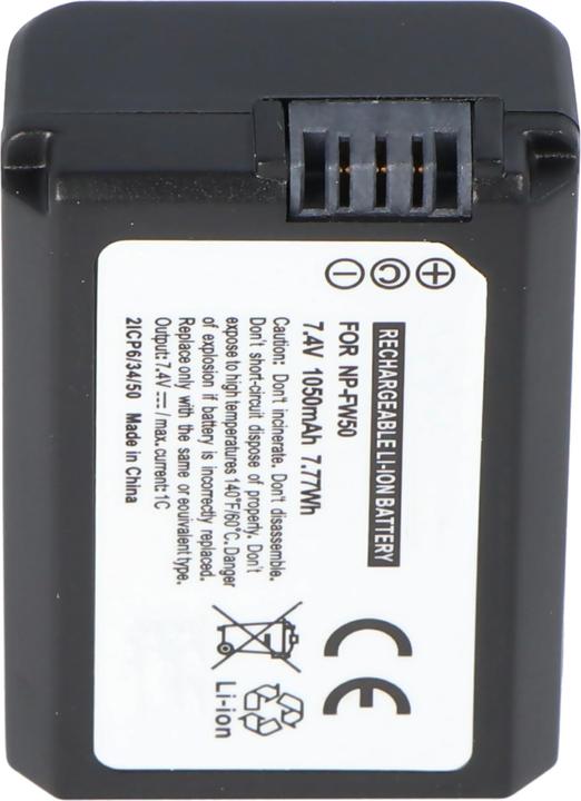 Image du produit AccuCell Batterie compatible avec Sony NP-FW50 Batterie NEX-3, Sony NEX-5, Alpha 55 (Batterie de l'appareil photo)