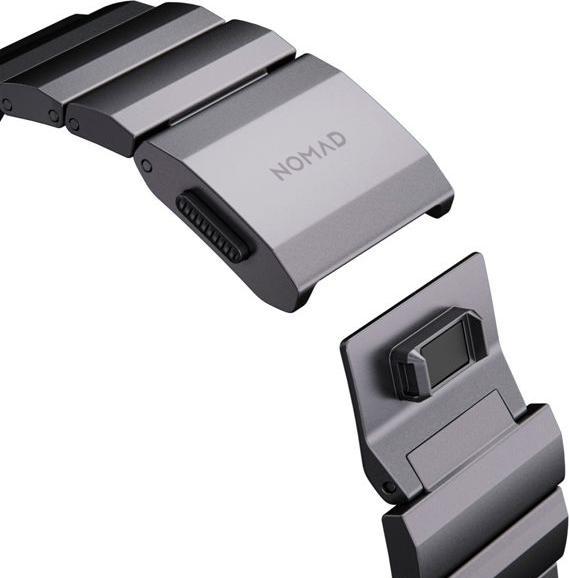 Actual product image Nomad Bracelet Aluminium Apple Watch Gray (21.5 mm, Aluminium, Stainless steel 316, grade N52 magnet)