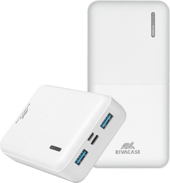 Produktbild Rivacase POWER BANK USB 20000 mAh/VA2572 Baltas (20000 mAh, 20 W, 20000 Wh)