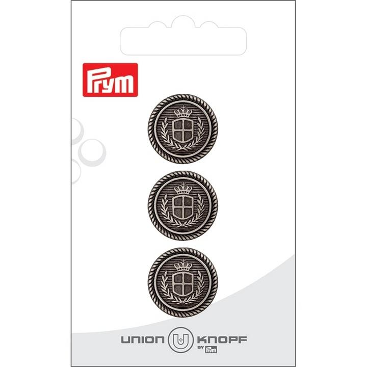 Produktbild Prym Knöpfe Metall 18 mm, 3 Stück, Altsilber