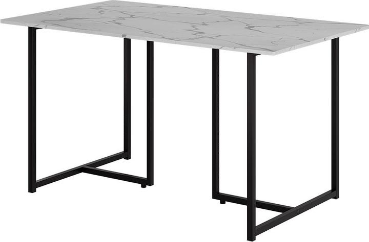 Actual product image Vichy Dining table Merido, Black/marble-white, 140 x 80 cm (140 x 75 x 80 cm)