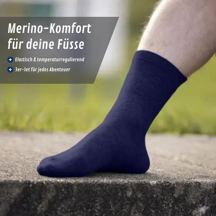 Image du produit Sportree 3er-Set Merino-Socken Gr. 39-42 Wandersocken Sportsocken Outdoorsocken (39 - 42)