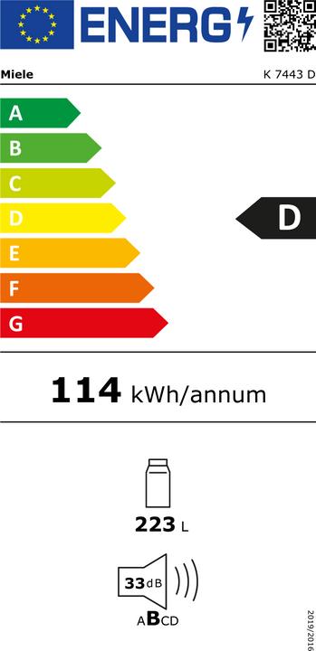 Energy Label Miele K7443d (223 l)