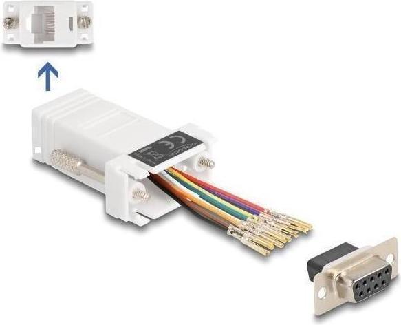 Immagine prodotto Delock Kit di montaggio da presa D-Sub 9 pin a presa RJ45 bianco (0.05 m, VGA)