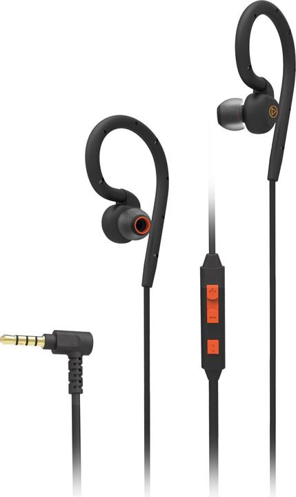 Vivanco Sport-In-Ear Kopfhoerer, f Out-/Indoor Training, IPX5, schwarz/orange (Kabelgebunden)