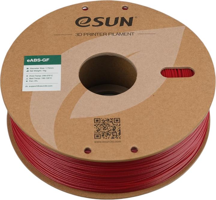 Actual product image eSUN eABS-GF Glass fibre fire brigade red filament 1.75mm 1Kg (ABS, 1.75 mm, 1000 g, Red)