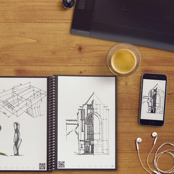 Actual product image Rocketbook Rocket Wave Standard Writing Pad (A5, Checked)
