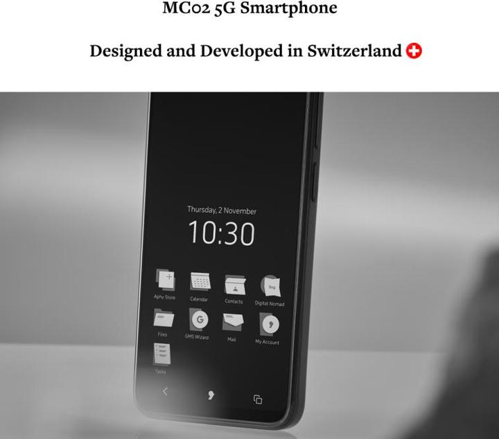 Actual product image Punkt. MC02 (128 GB, Black, 6.67", Hybrid Dual SIM, 64 Mpx, 5G)
