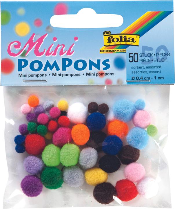 Produktbild Folia Mini-Pompons, 50 Stck, farbig sortiert