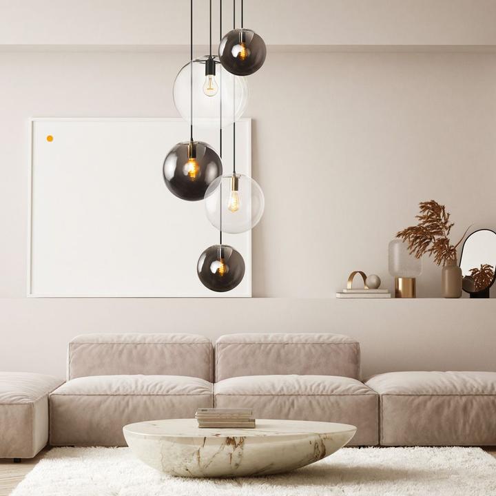 Immagine prodotto s.luce Lampada da galleria a globo in vetro Orb con sospensione di 5 metri (E27)