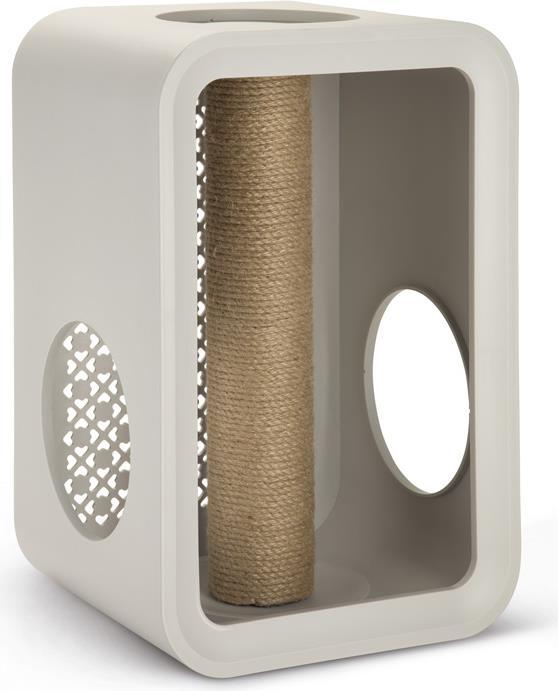 Beeztees Cat Cube Scratch (49 cm, Weiss, Braun)