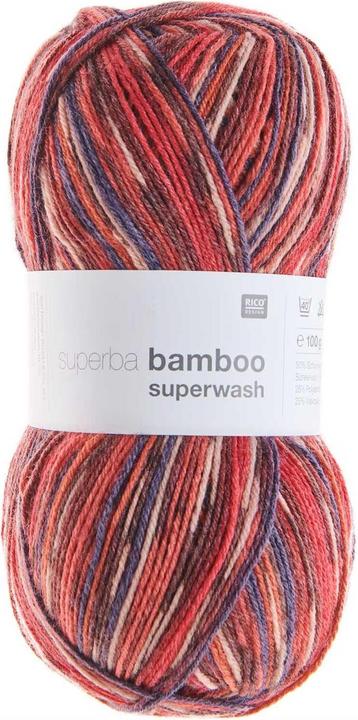 Rico Design Lana Bamboo per calze a 4 fili, 100 g, Rosso (420 m)