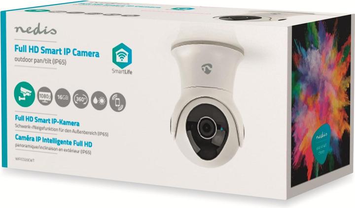 Actual product image Nedis Smartlife Outdoor Camera Wi-Fi Full HD 1080p IP65 Cloud / Internal 16GB 12 VDC with Motion Sensor (1920 x 1080 Pixels)