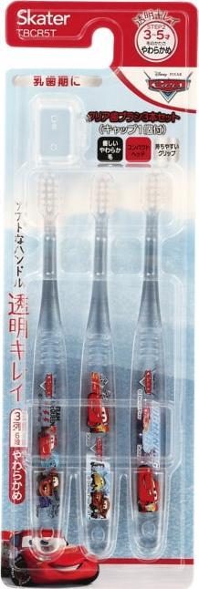 Actual product image Disney Cars Clear toothbrush set of 3 (Soft, 3 x)