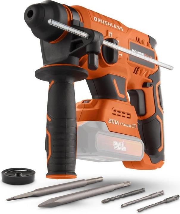 Produktbild Powerplus Dual Power Bohrhammer bürstenlos 20V - exkl. Akku und Ladegerät - 5 Acc. (Akkubetrieb)