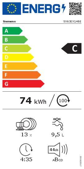 Energie-Label Siemens SX63EX14BE