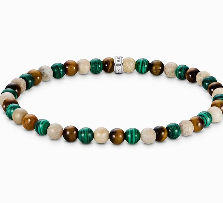 Immagine prodotto Thomas Sabo Bead Armband in Erd und Grüntönen (19 cm, Argento 925)