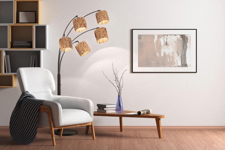Produktbild Fischer & Honsel Honsel Hyazinthe Stehleuchte 5-fach E14 schaltbar Lampenschirm Wasserhyazinthe natur sands (E14)