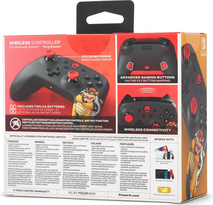 Produktbild PowerA Wireless Controller King Bowser (Switch Lite, Switch OLED, Switch)