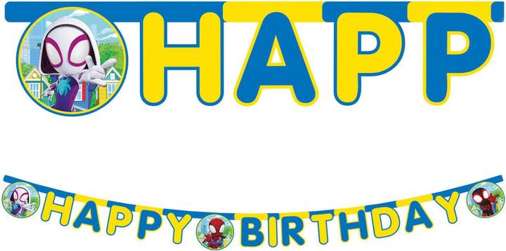 Produktbild Globos Europe Papiergirlande Happy Birthday FSC Spidey, 3mtr.