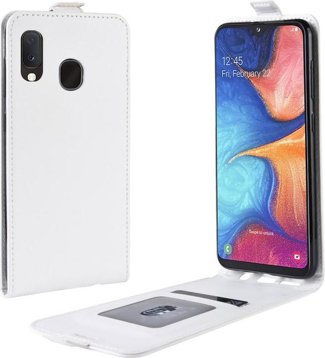 Actual product image Cover-Discount Leather flip case with photo pocket vertical (Samsung Galaxy A20e)