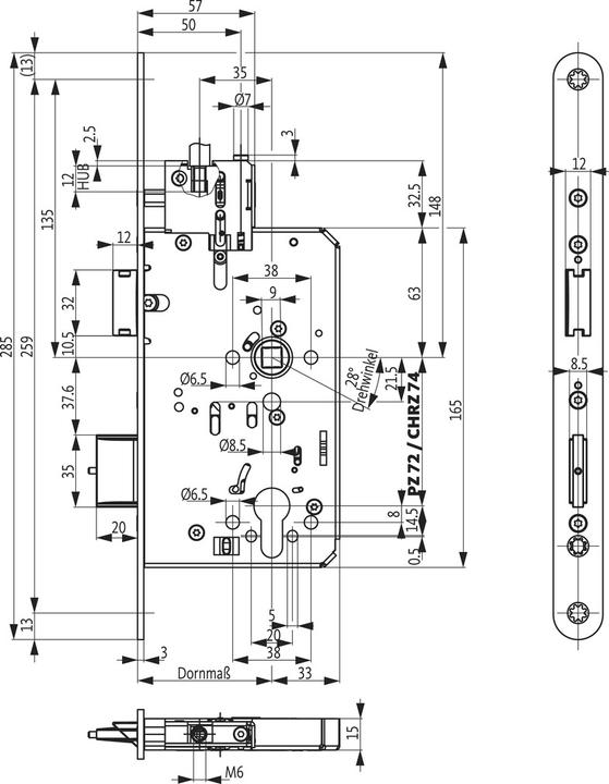 Actual product image BKS Panic locks B-23370 (Profile cylinder)