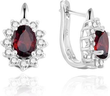 Image du produit Beneto Exclusif - Boucles d'oreilles en argent avec des garnettes GRAAGUP2720