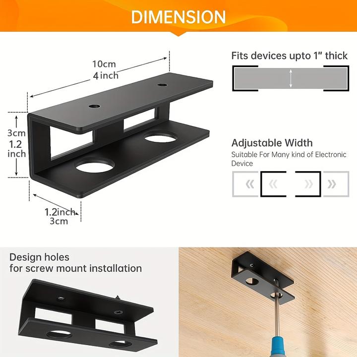 Produktbild PhoneLook Discreter Laptop-Ständer zur Untertischmontage mit Schrauben (universell, anpassbare Grösse)