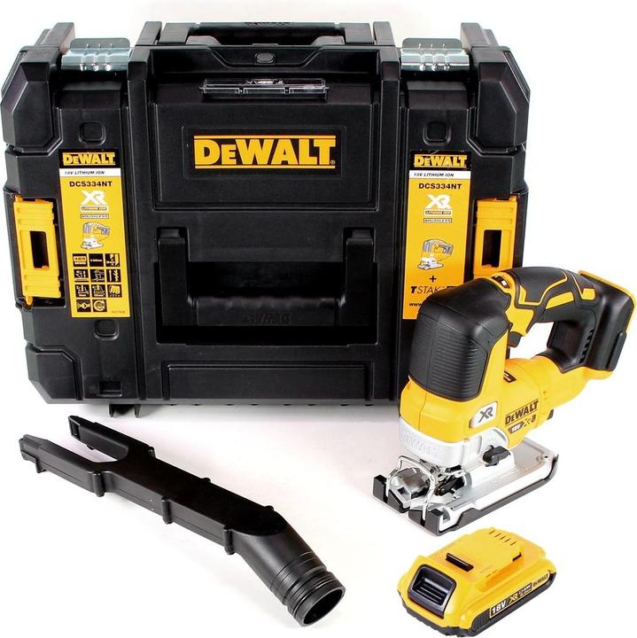 Image du produit DeWalt DCS 334 NT Scie sauteuse pendulaire sans fil Brushless 18V + 1x Batterie 2,0Ah + Coffret de t