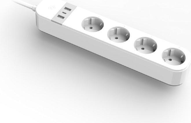 Produktbild Gembird Smart Steckdosenleiste mit USB-Ladegerät 4 französische Steckdosen Weiss (4 x, CEE 7/5, 1.50 m)